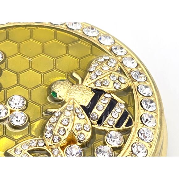 Honeybee Pocket Watch – Gold Finish, Crystal Accents, Nature-Inspired Bee Gift - Picture 6 of 11